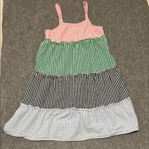 Crown & Ivy Girls Size 16 Pink Green Black Blue Gingham Dress